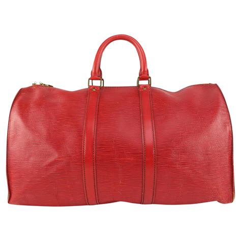 louis vuitton red epi duffle